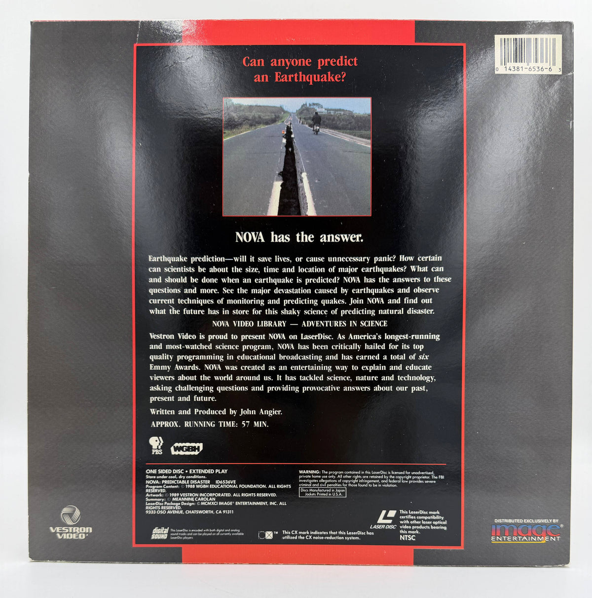 NOVA: Predictable Disaster (1988 / 1991) Single-Sided Edition – LaserDisc - VG