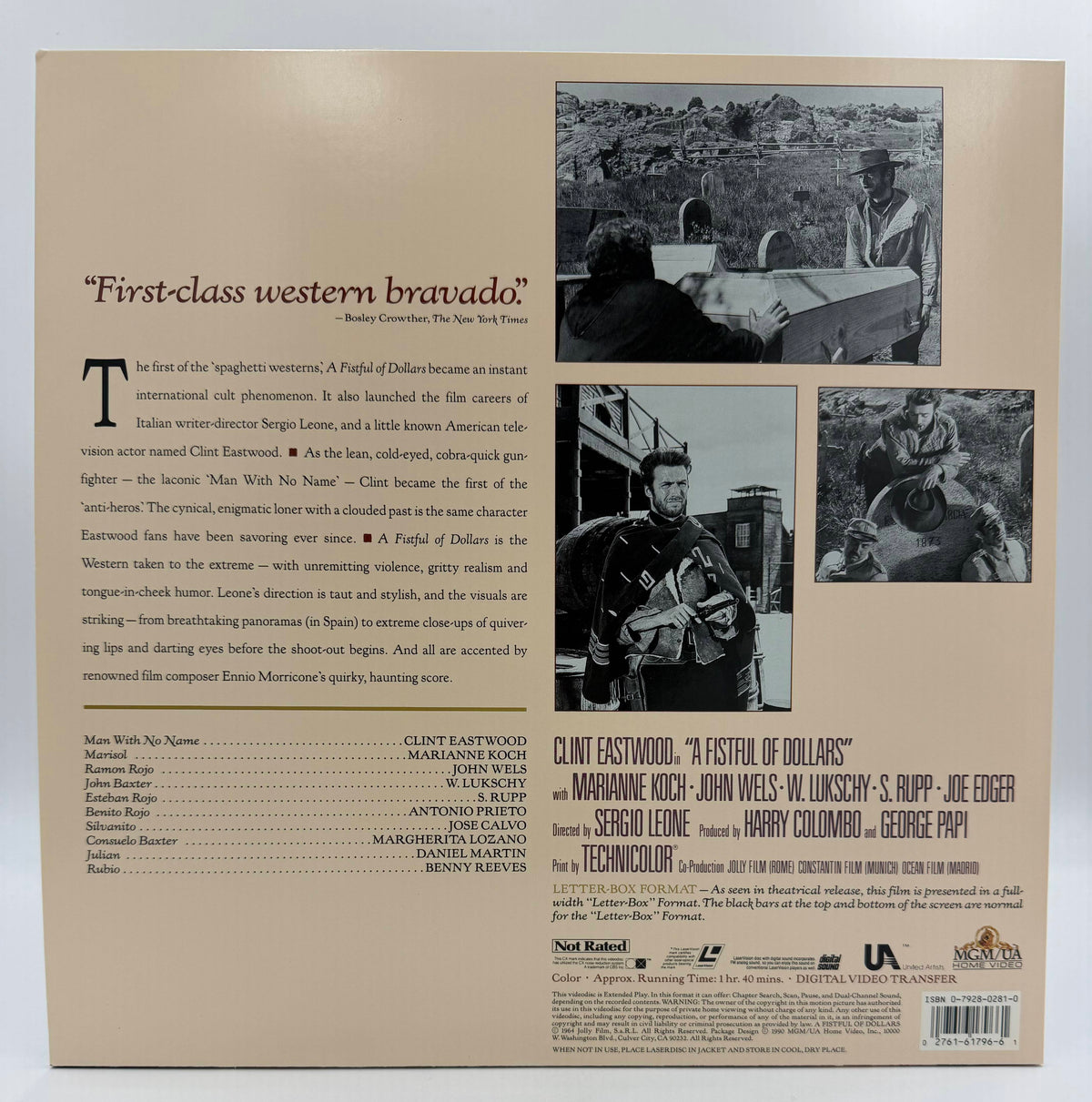 A Fistful of Dollars (1964 / 1990) Deluxe Letter-Box Edition LaserDisc - EX