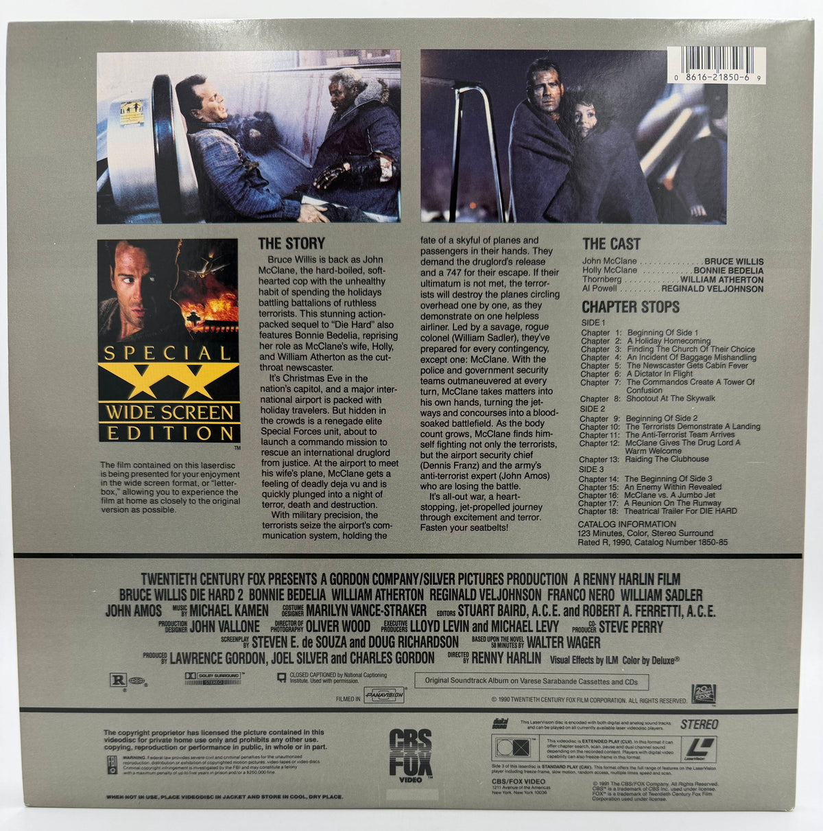 Die Hard 2: Die Harder (1990) Special Widescreen Edition – LaserDisc - EX