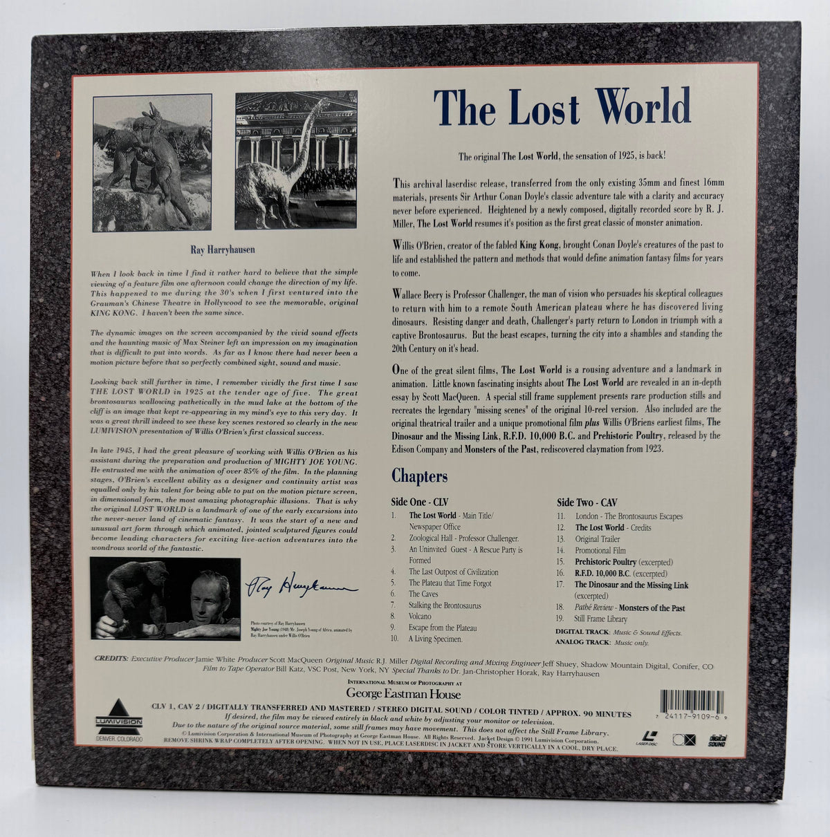 The Lost World (1925 / 1991) Lumivision / George Eastman House Special Edition LaserDisc - VG+