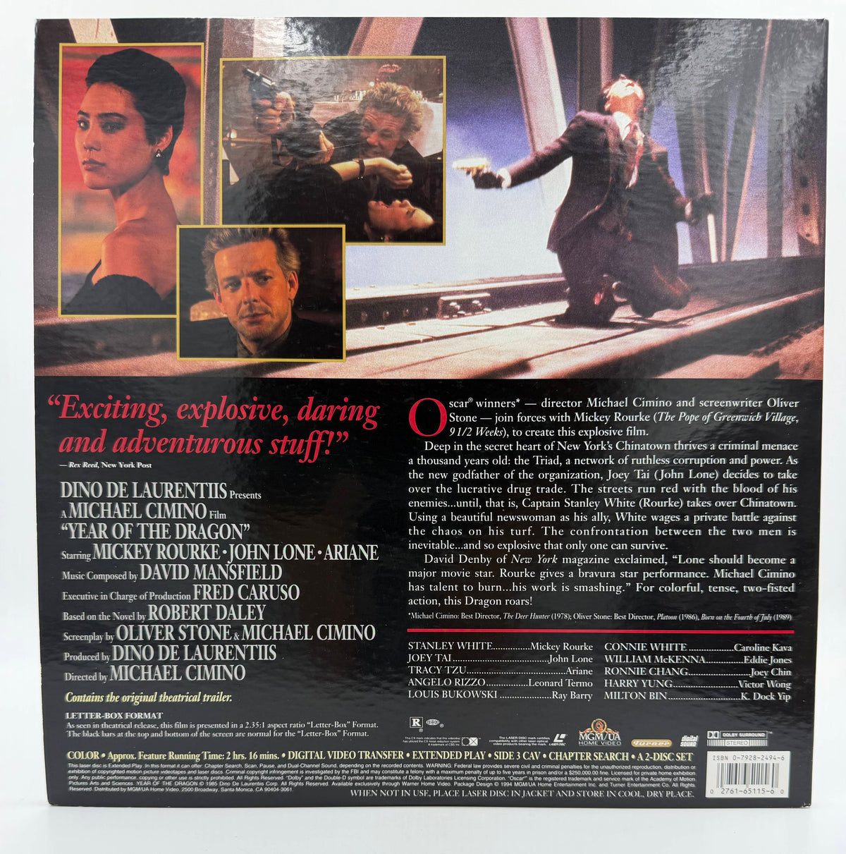 Year of the Dragon (1985 / 1994) Deluxe Letter-Box Edition 2-Disc Set – LaserDisc - EX