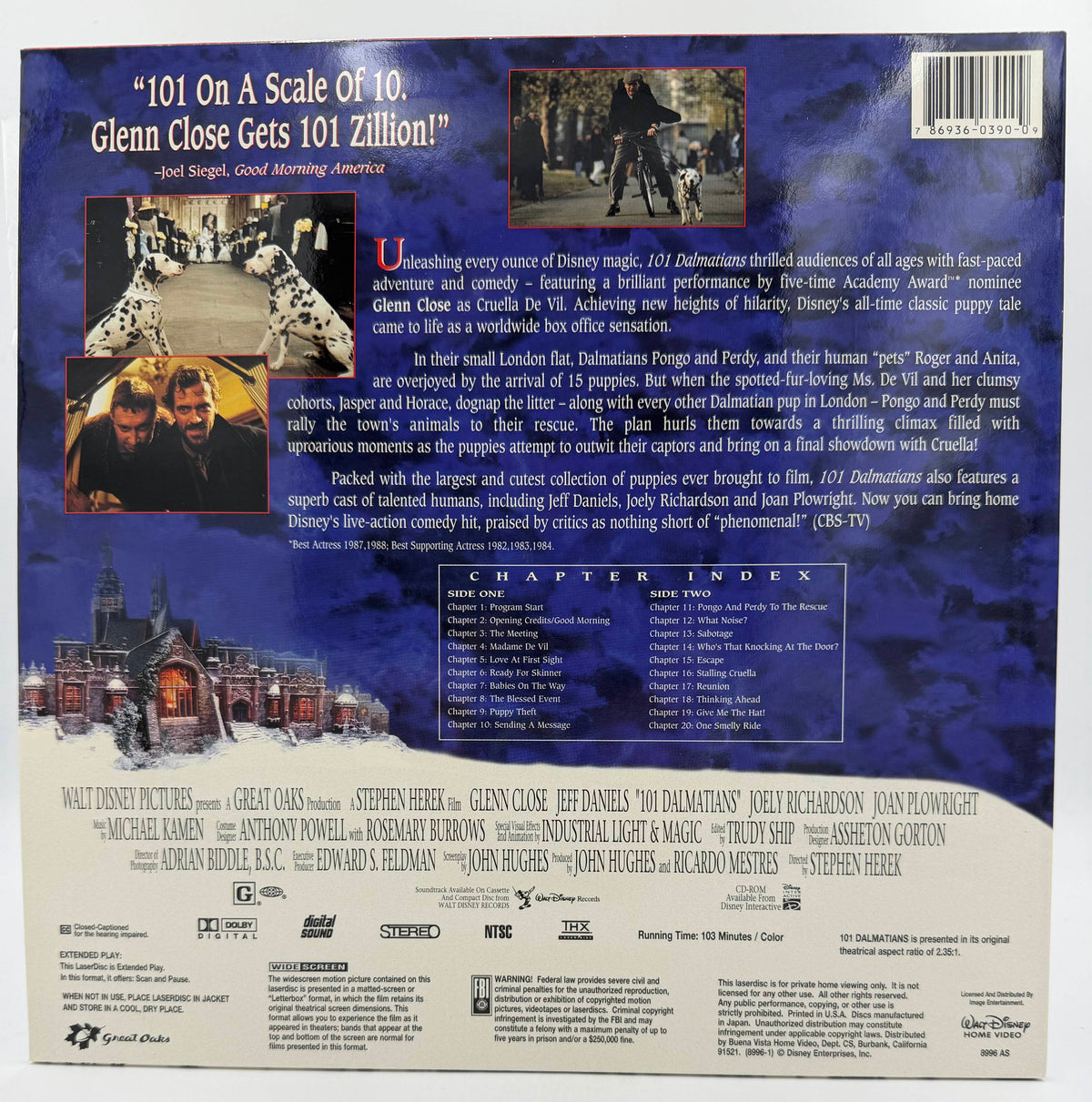 101 Dalmatians (1996 / 1997) Walt Disney Pictures Widescreen Edition LaserDisc - EX