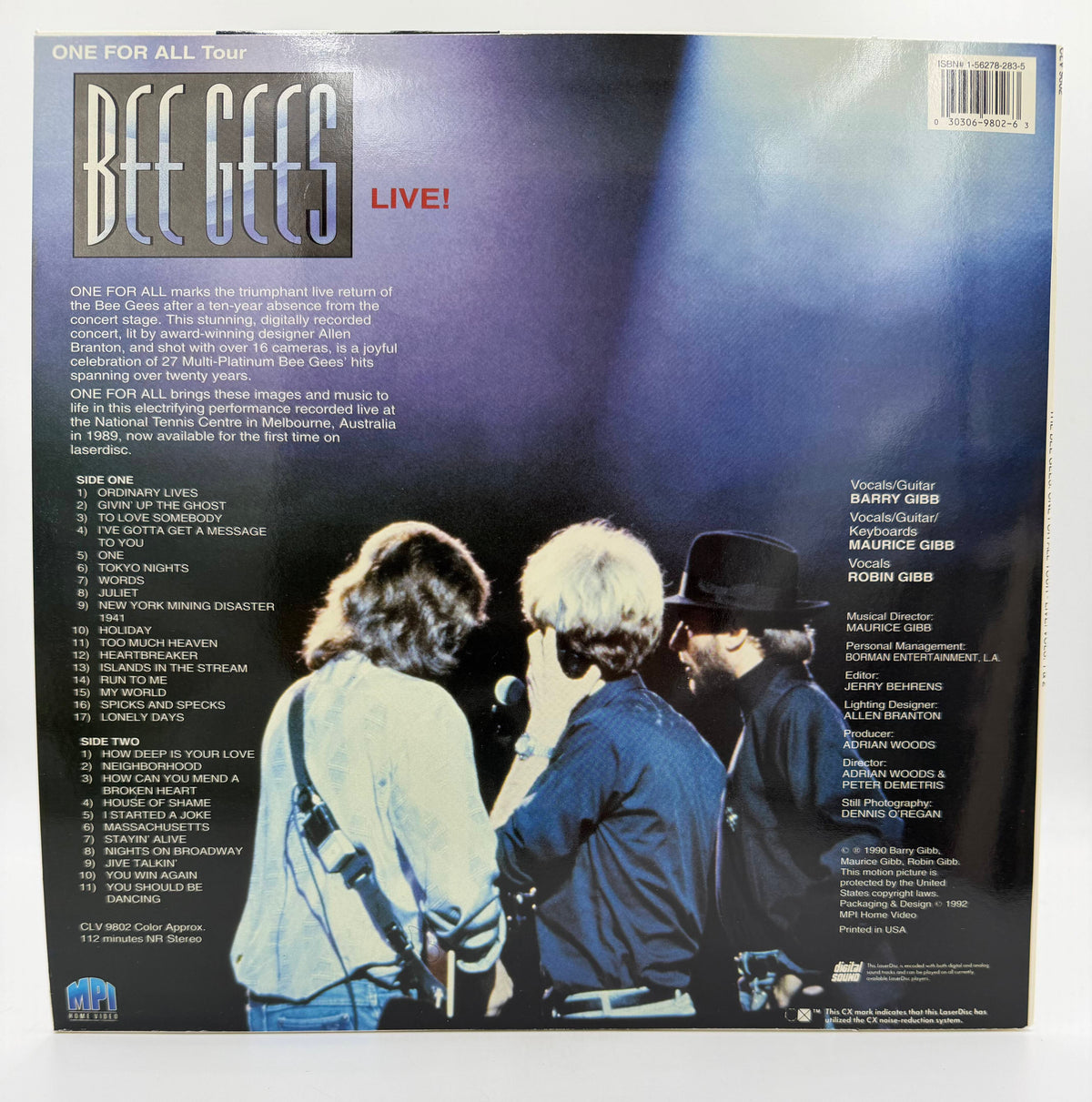 Bee Gees: One For All Tour Live! (1989 / 1990) MPI Home Video LaserDisc - EX
