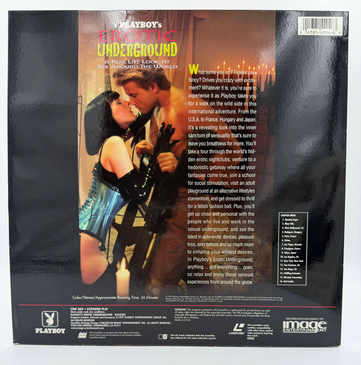 Playboy's Erotic Underground: A Real Life Look At Sex Around The World (1997) Image Entertainment LaserDisc - EX
