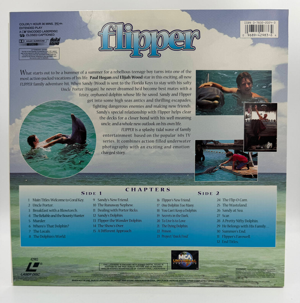 Flipper: Letterboxed Edition (1996) MCA Universal Home Video LaserDisc - EX