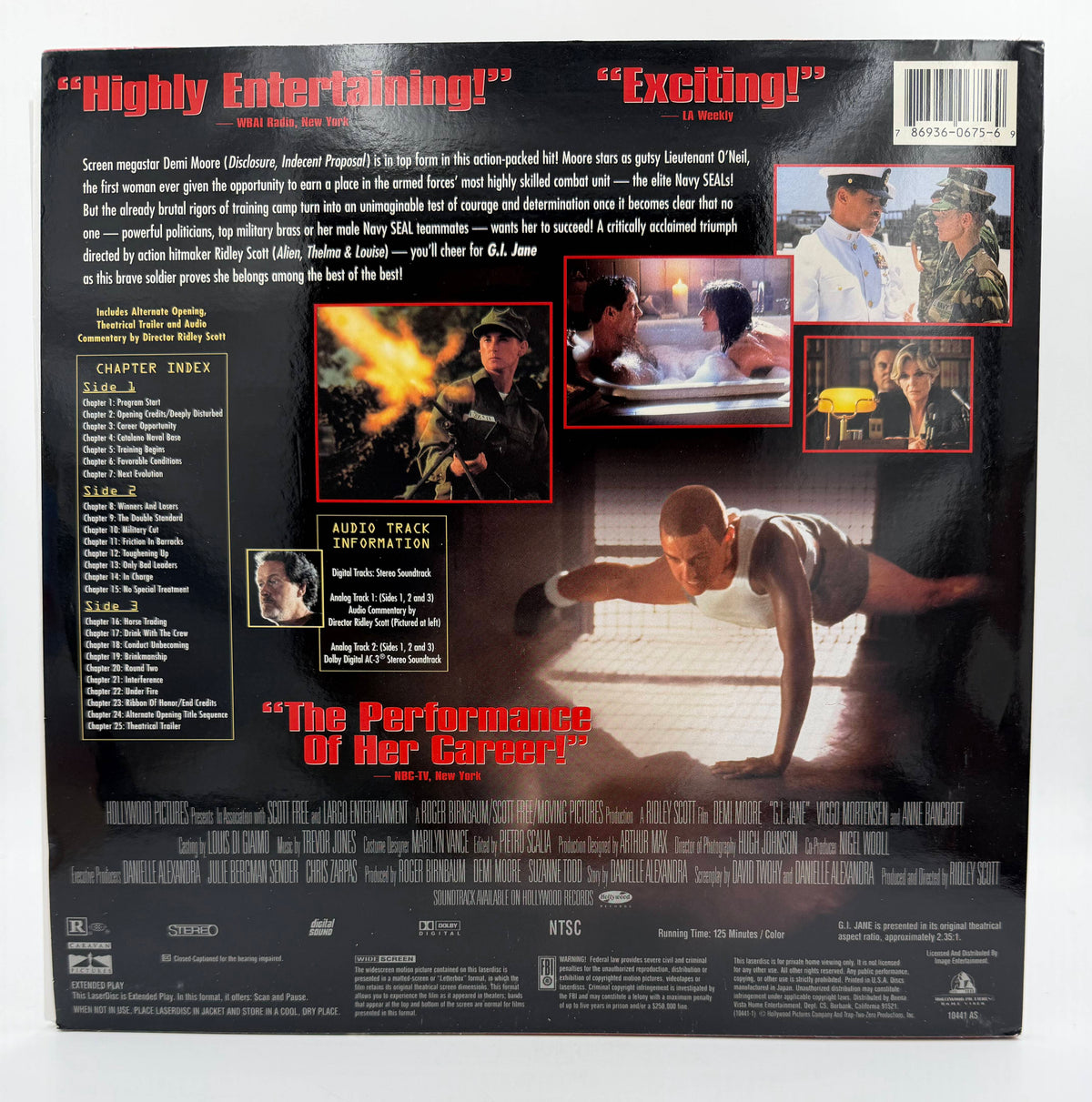 G.I. Jane: Widescreen Laserdisc (1997 / 1998) Hollywood Pictures / Image Entertainment 2-Disc LaserDisc Set - VG+