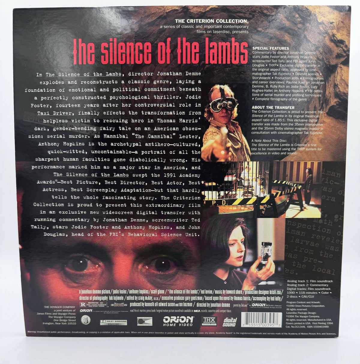 The Silence of the Lambs: The Criterion Collection (1991 / 1994) Criterion Collection LaserDisc 2-Disc Set - EX