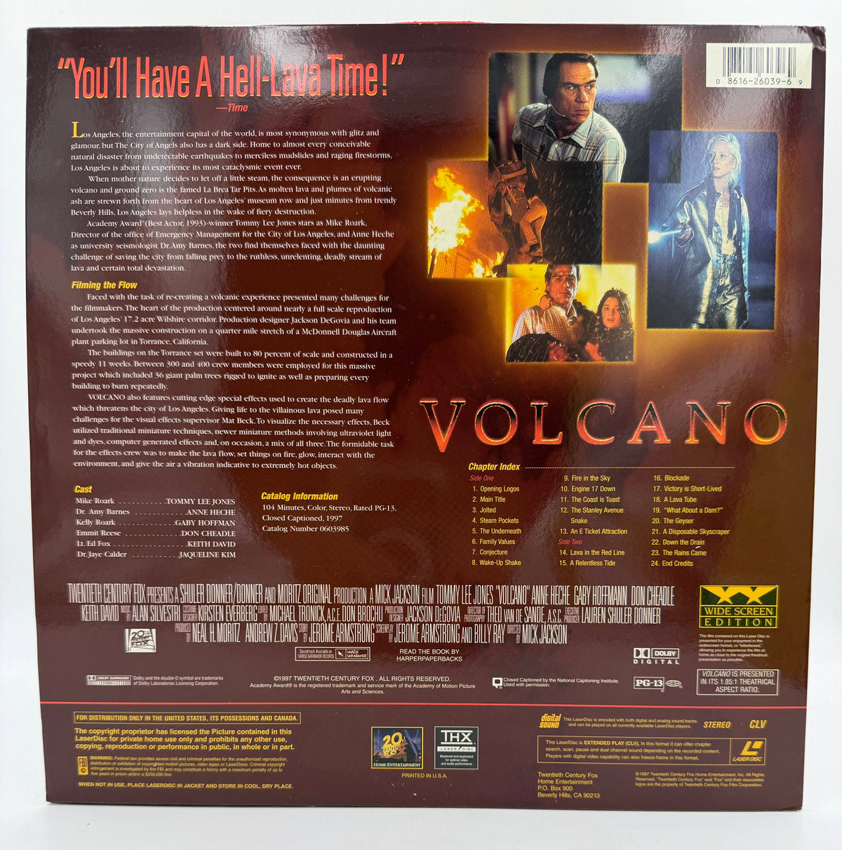 Volcano: THX Widescreen Edition (1997) 20th Century Fox Home Entertainment Dolby Digital LaserDisc - VG+