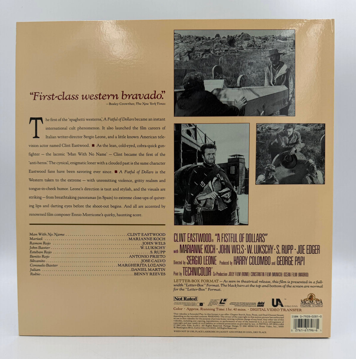 A Fistful of Dollars (1964 / 1990) Deluxe Letter-Box Edition LaserDisc - EX Condition Clint Eastwood
