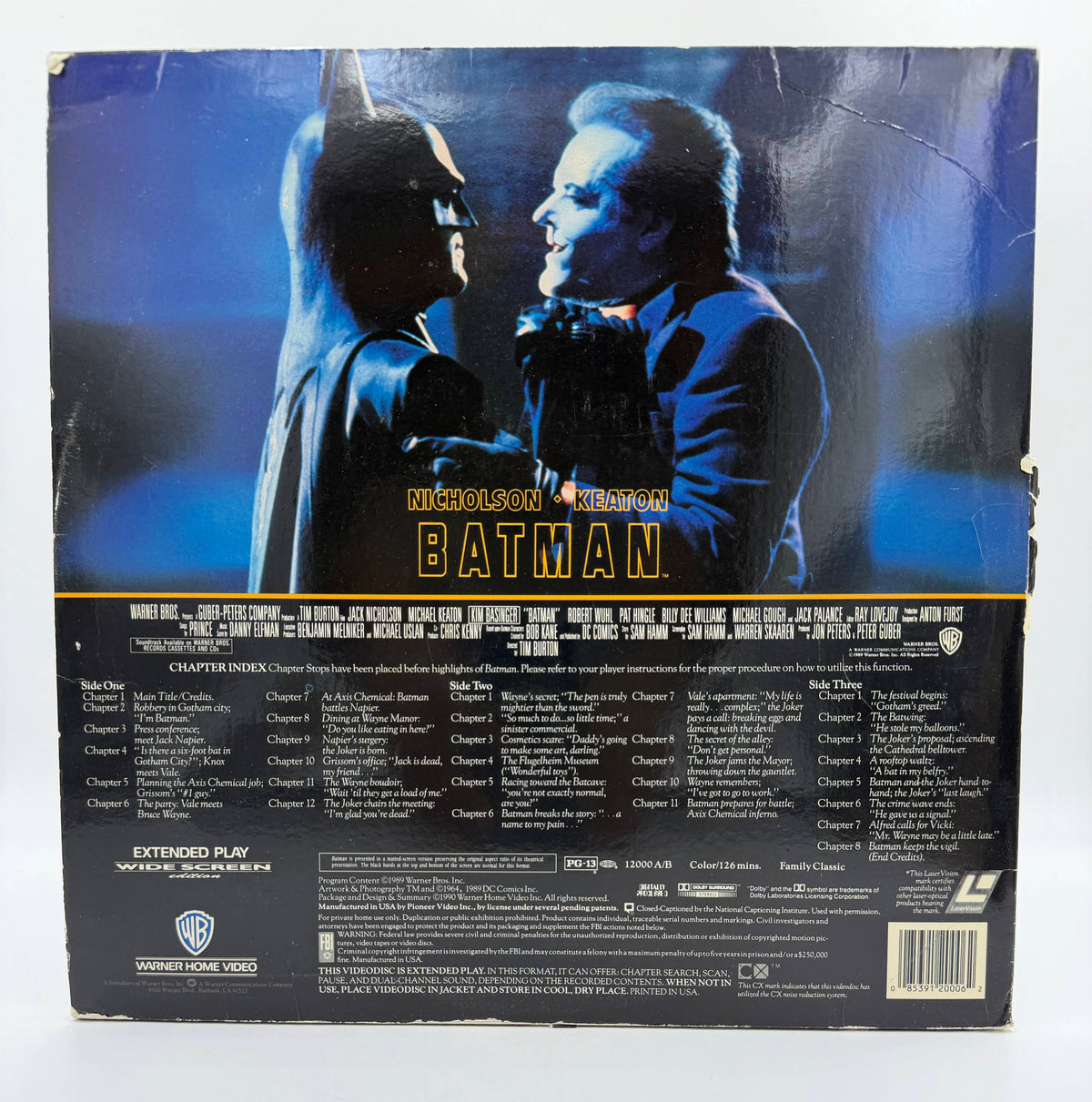 Batman (1989 / 1990) Extended Play Wide Screen Edition 2-Disc Set – LaserDisc - VG