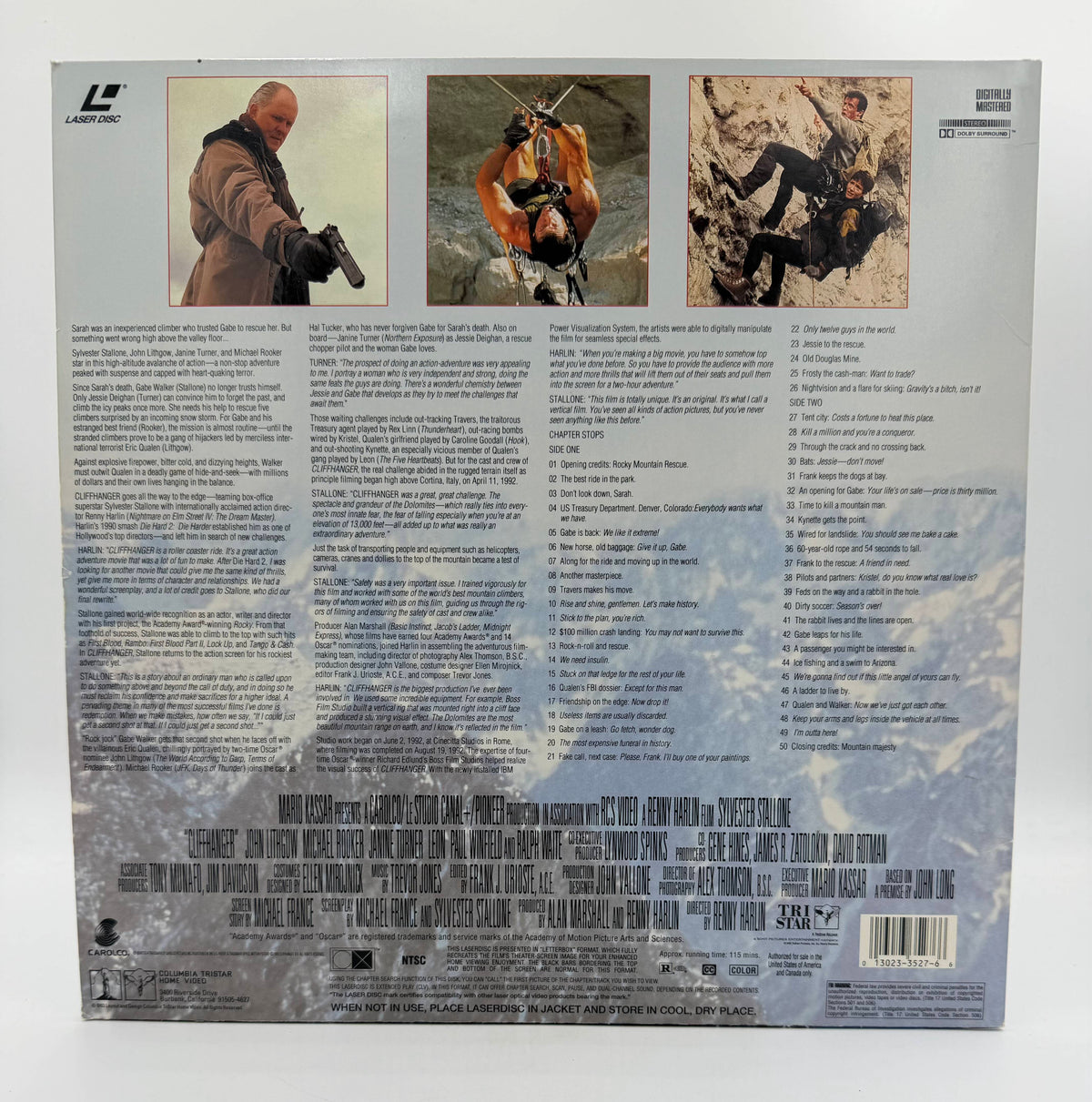 Cliffhanger (1993) Deluxe Widescreen Version LaserDisc - EX