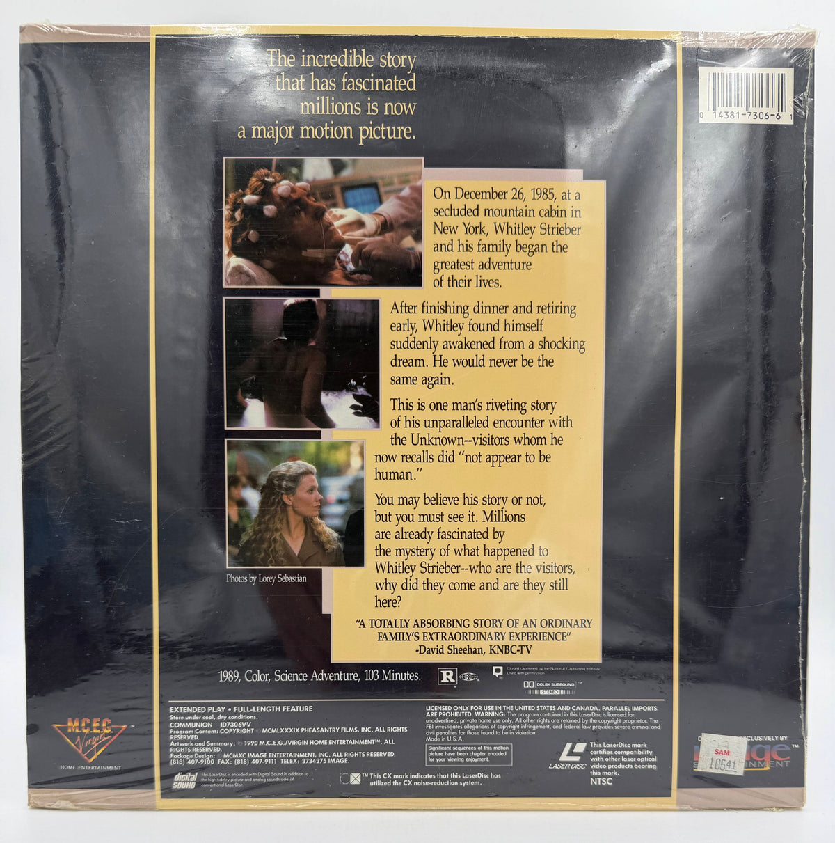 Communion (1989 / 1990) Image Entertainment / MCEG Virgin LaserDisc - EX - Factory Sealed