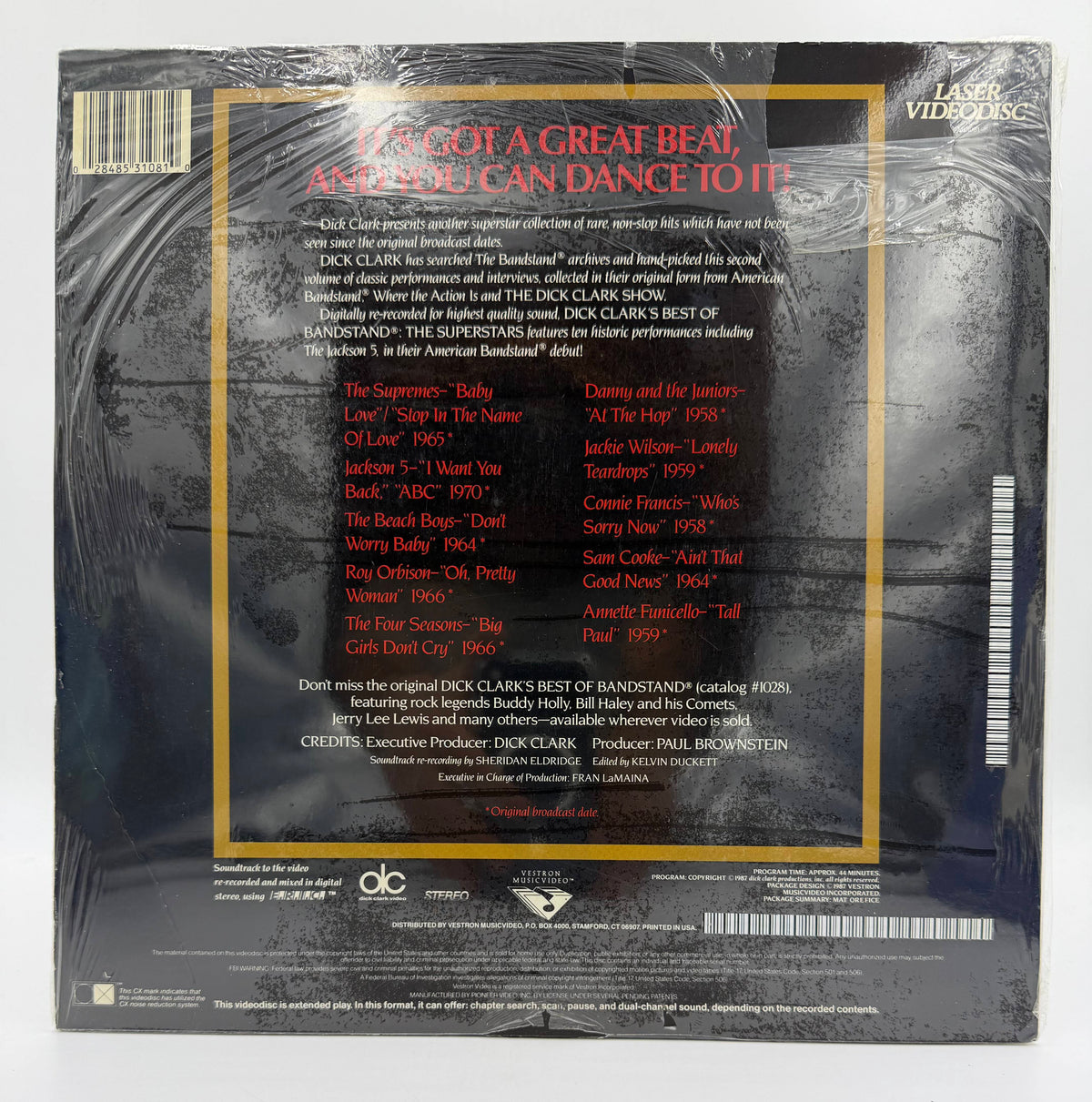 Dick Clark's Best of Bandstand: The Superstars (1987) Vestron MusicVideo LaserDisc - EX - Factory Sealed