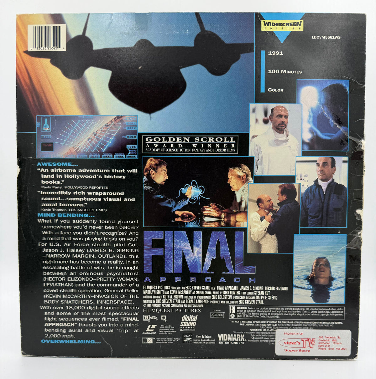 Final Approach (1991) Vidmark Entertainment Widescreen Edition LaserDisc - VG