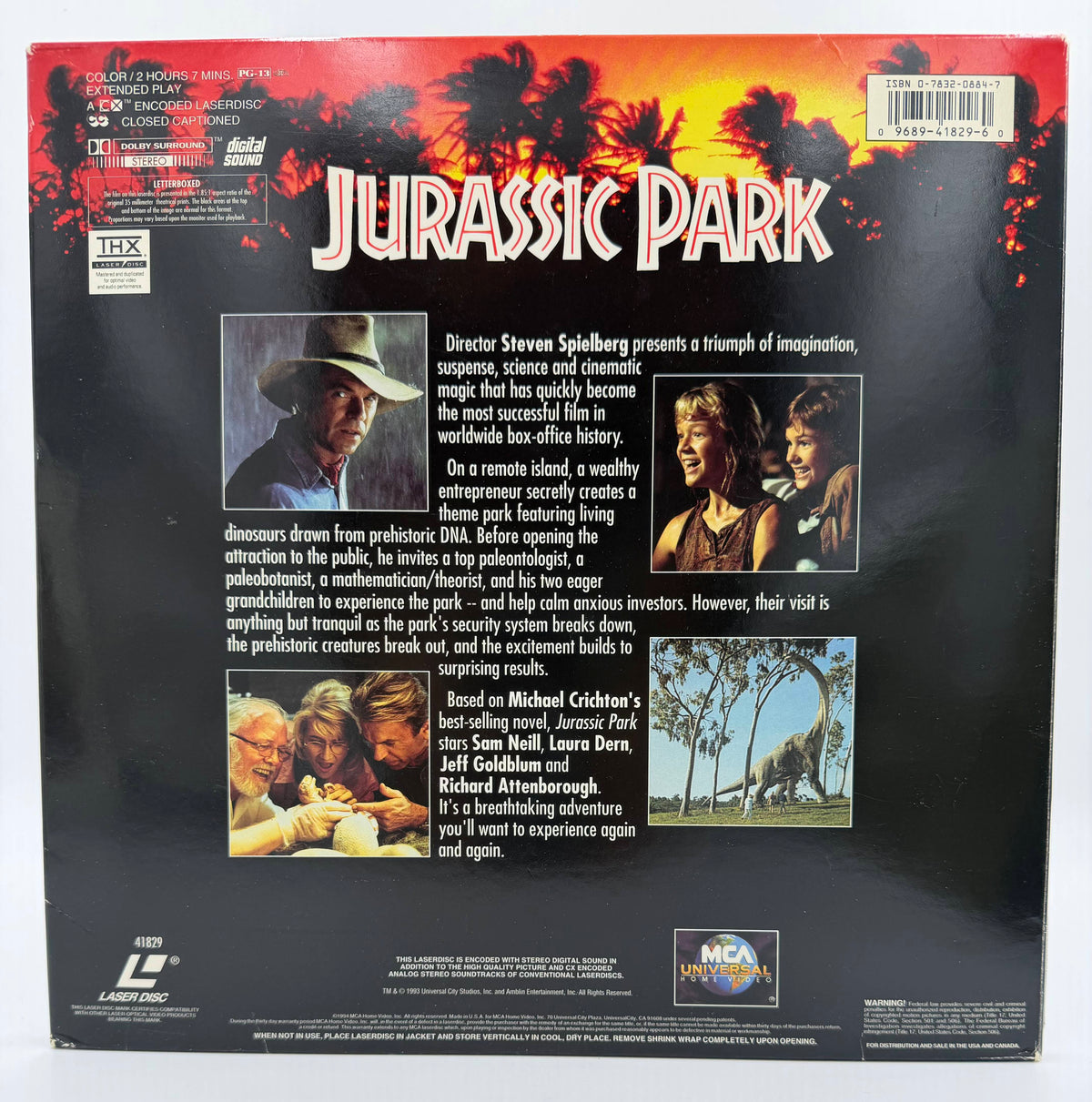 Jurassic Park (1993 / 1994) THX Letterboxed Edition 2-Disc Set – LaserDisc - EX