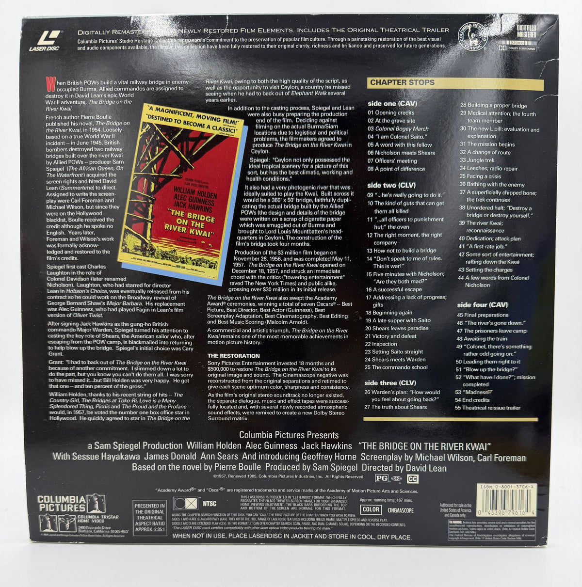 The Bridge on the River Kwai (1957 / 1992) Columbia TriStar Home Video Deluxe Widescreen Presentation 2-Disc Set – LaserDisc - EX