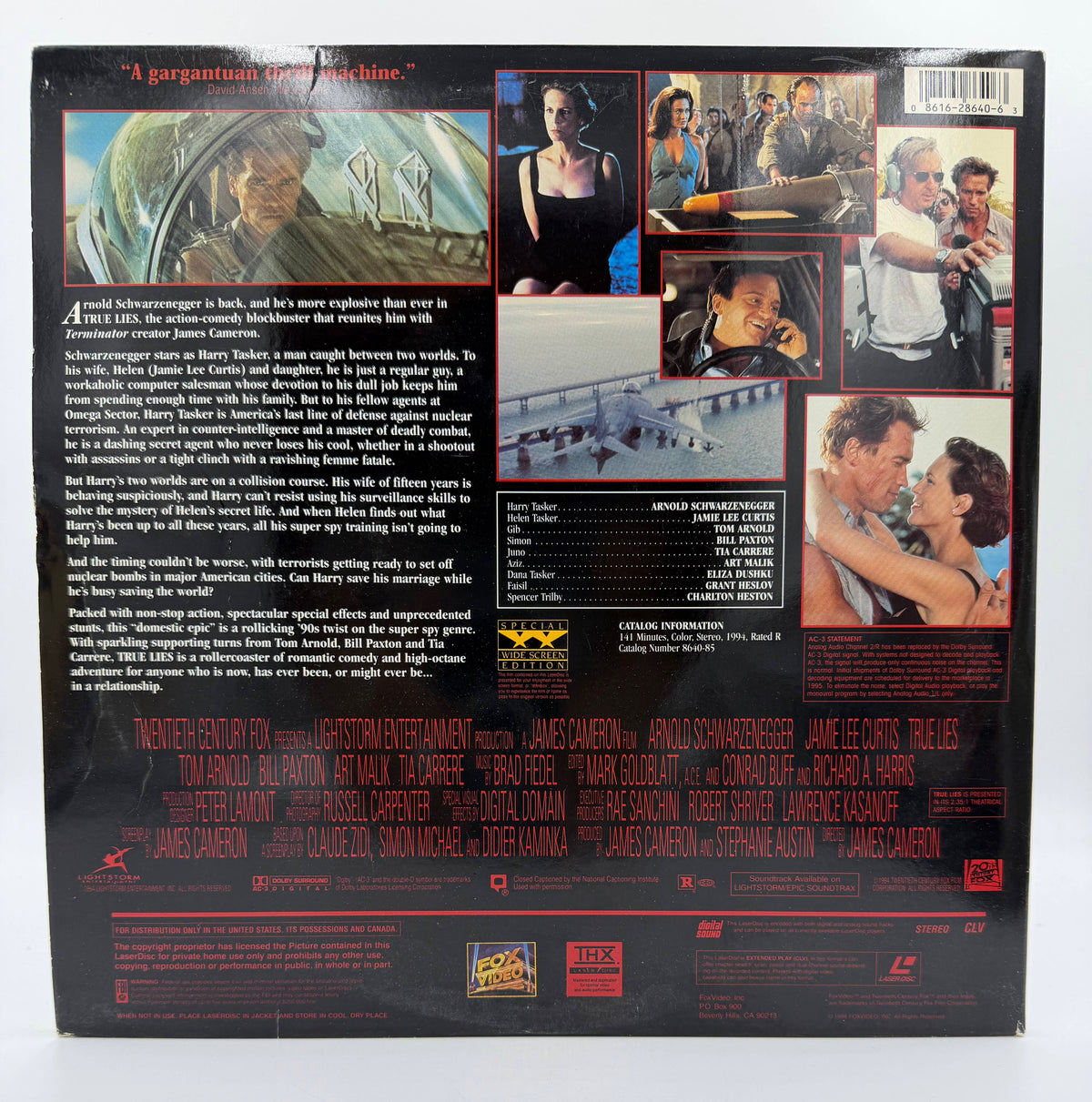 True Lies (1994) Fox Video Special Widescreen Edition THX LaserDisc - EX Arnold Schwarzenegger