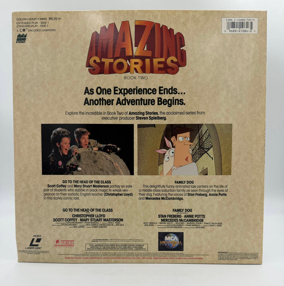 Amazing Stories: Book Two - Go to the Head of the Class & Family Dog (1986–1987 / 1991) MCA Universal Home Video LaserDisc - VG+