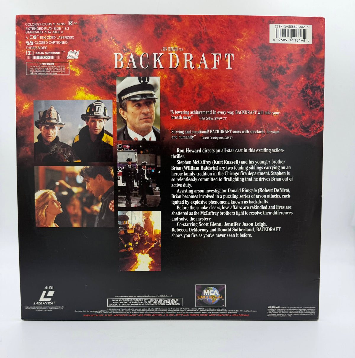 Backdraft: Letterboxed Edition (1991) MCA Universal Home Video LaserDisc 2-Disc Set - VG+