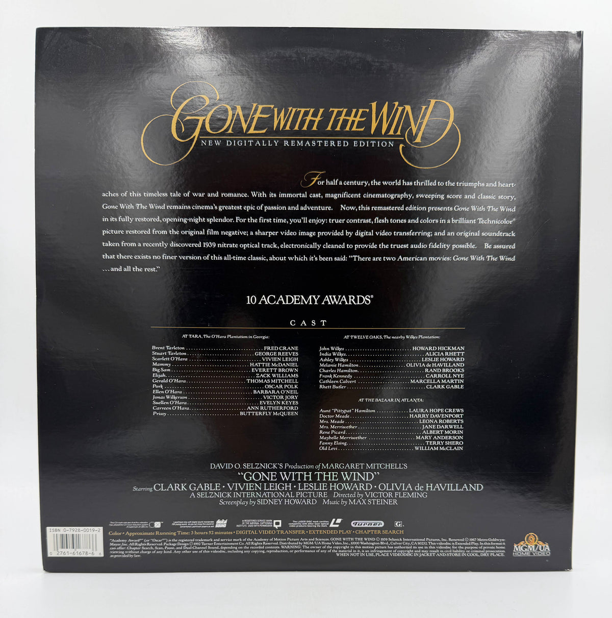 Gone with the Wind: New Digitally Remastered Edition (1939 / 1992) MGM/UA Home Video LaserDisc 2-Disc Set - EX