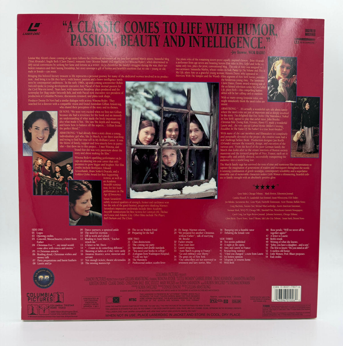 Little Women: Deluxe Widescreen Presentation (1994 / 1995) Columbia TriStar Home Video LaserDisc - EX