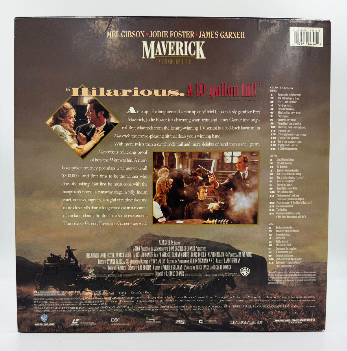 Maverick: Wide Screen Edition (1994) Warner Home Video LaserDisc 2-Disc Set - EX
