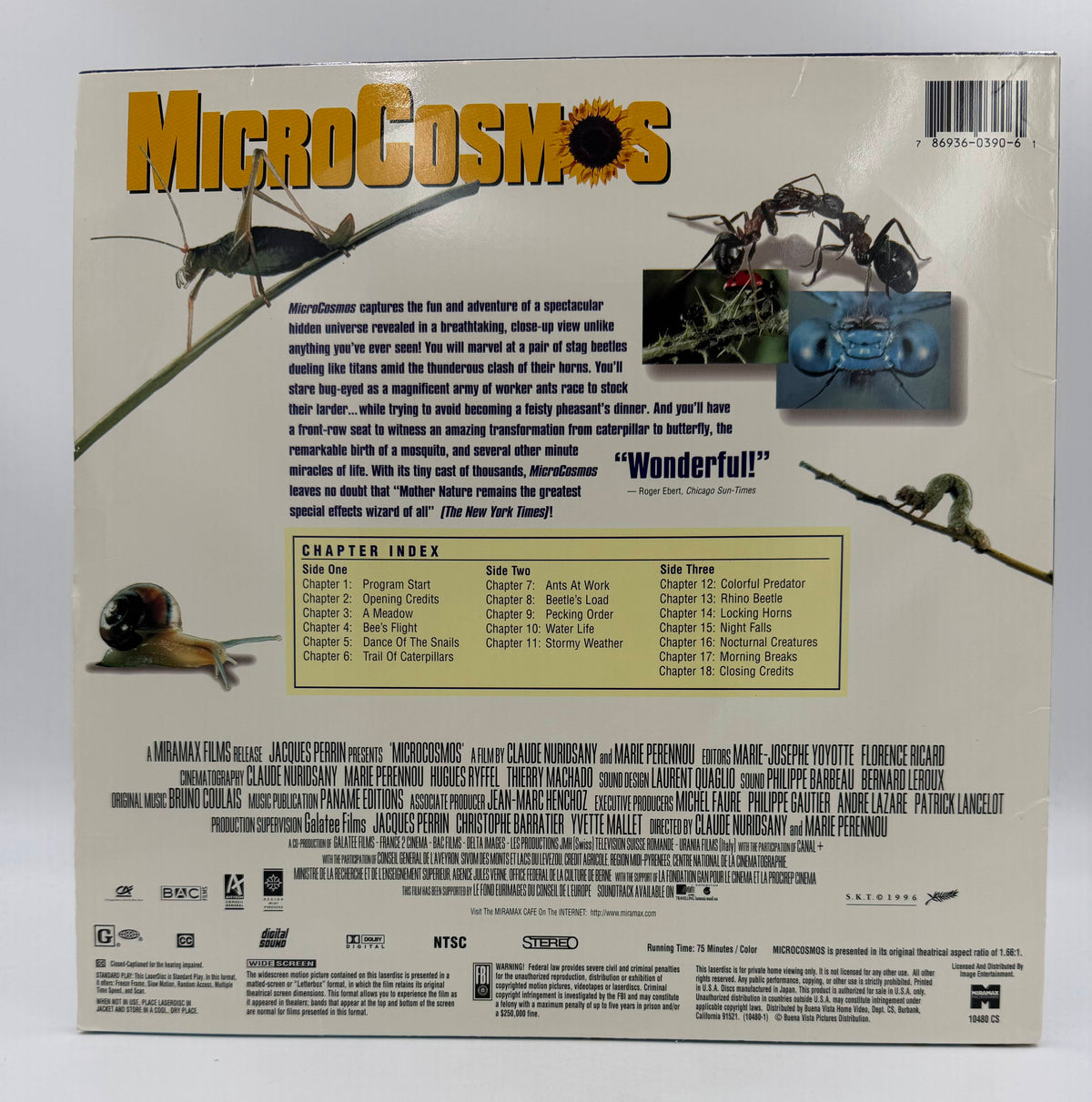 MicroCosmos: CAV Widescreen LaserDisc (1996 / 1997) Miramax Films / Buena Vista / Image Entertainment LaserDisc 2-Disc Set - VG+