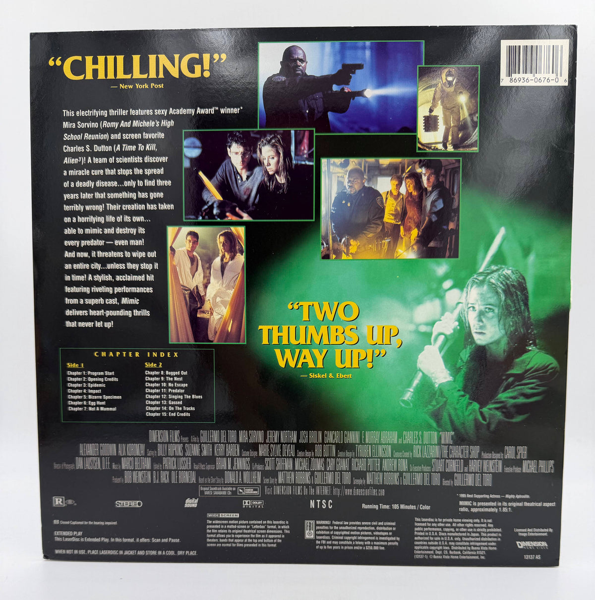 Mimic: Widescreen LaserDisc (1997) Dimension Films / Buena Vista / Image Entertainment LaserDisc - VG+