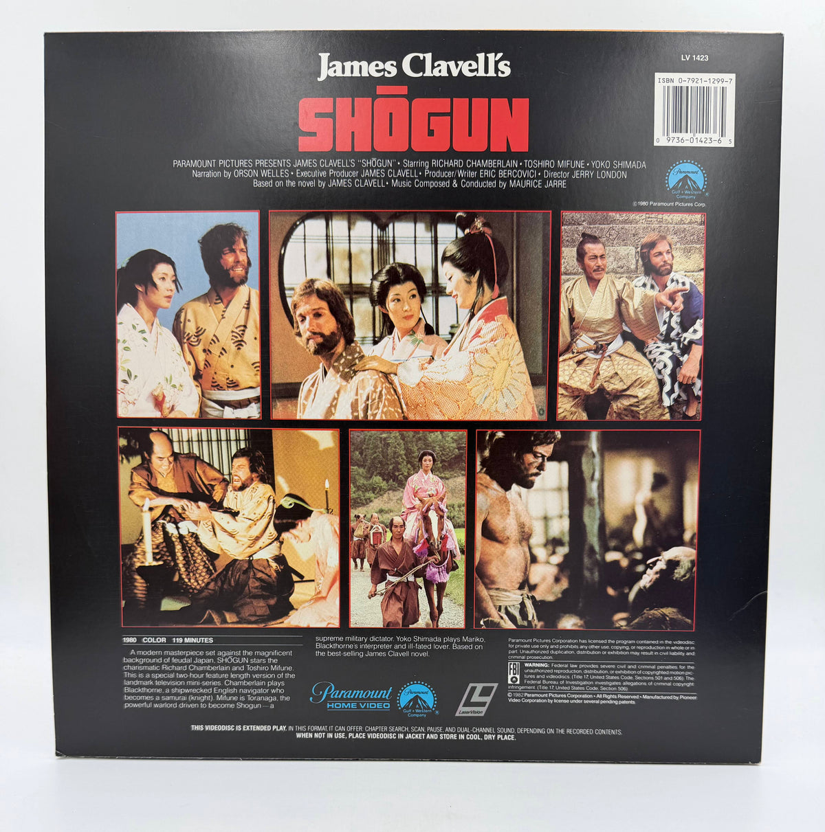 James Clavell's Shōgun: 2 Hour Feature Length Version (1980 / 1982) Paramount Home Video LaserDisc - EX