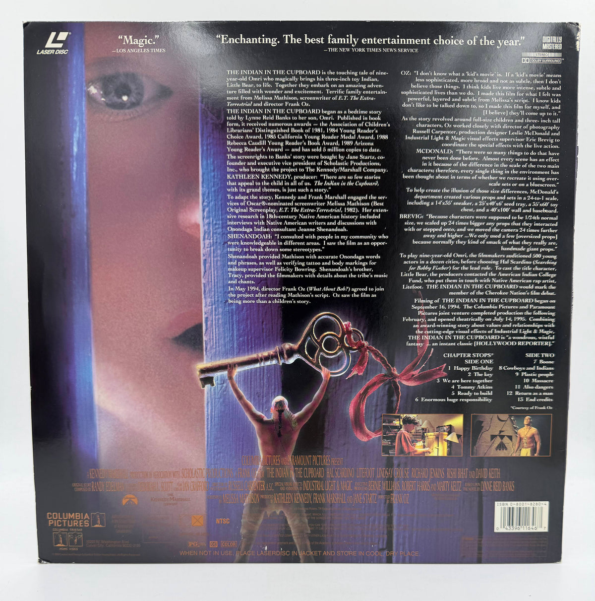 The Indian in the Cupboard: Deluxe Widescreen Presentation (1995) Columbia TriStar Home Video / Paramount LaserDisc - VG+