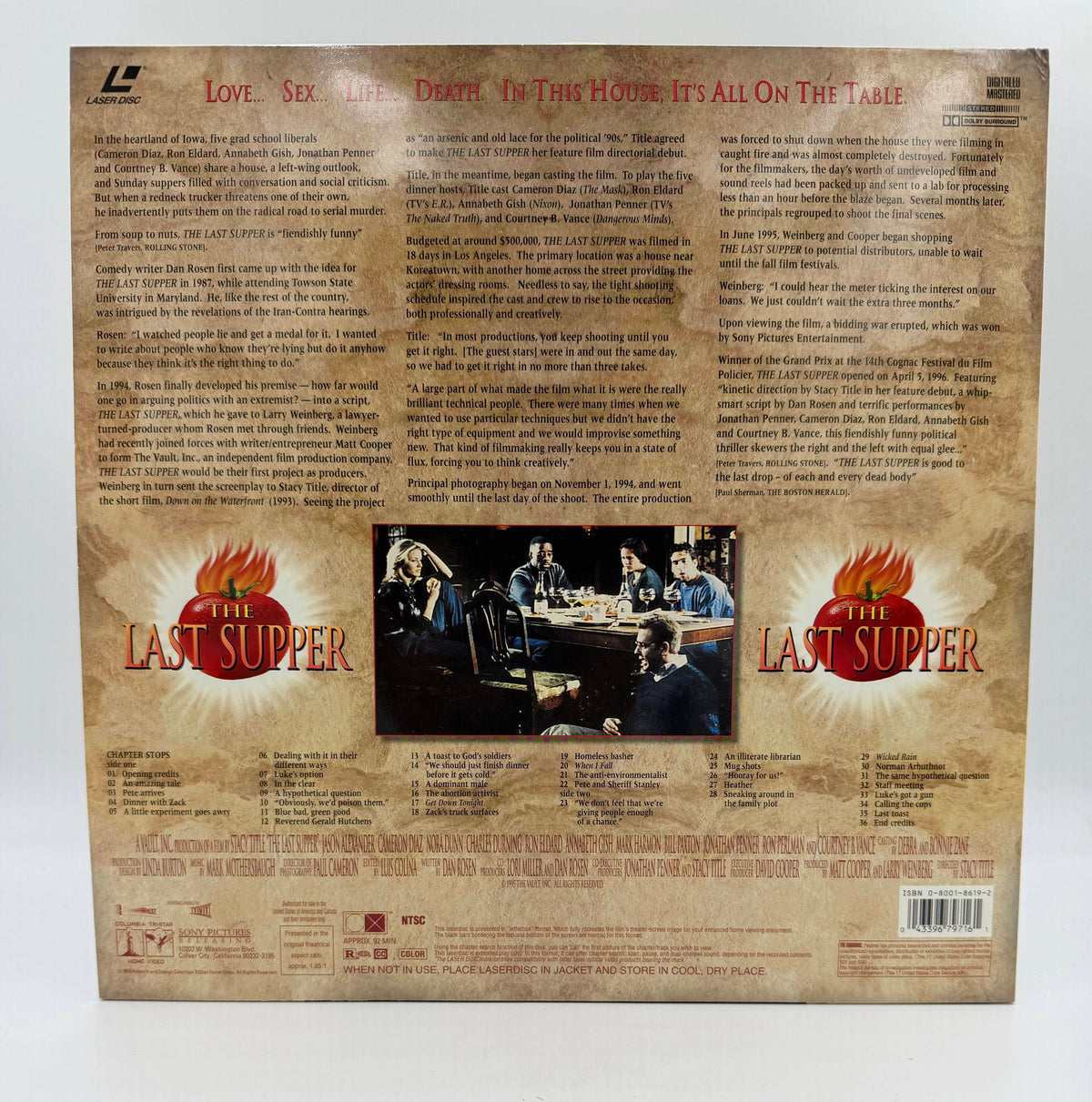 The Last Supper: Deluxe Widescreen Presentation (1995 / 1996) Columbia TriStar Home Video LaserDisc - EX