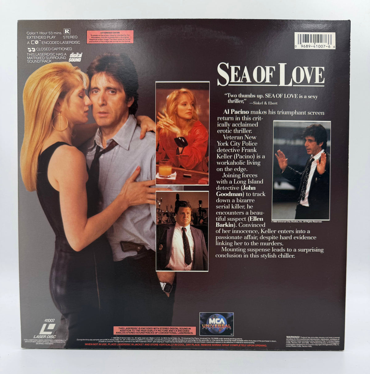 Sea of Love: Letterboxed Edition (1989) MCA Home Video LaserDisc - EX