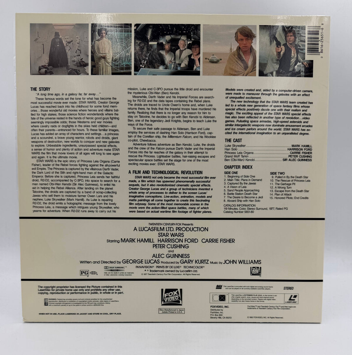 Star Wars: A New Hope (1977 / 1992) CBS/FOX Video / FOX Video LaserDisc - EX