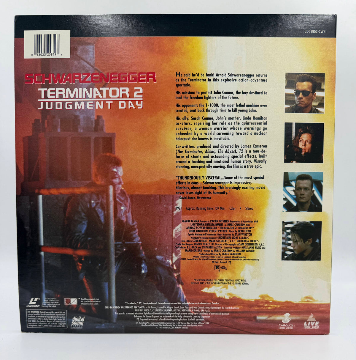 Terminator 2: Judgment Day - Widescreen Edition (1991) LIVE Home Video / Carolco LaserDisc - EX