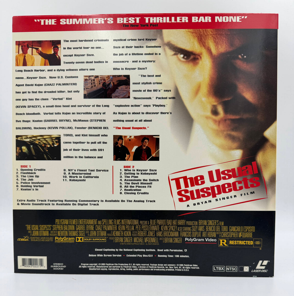 The Usual Suspects: Deluxe Widescreen Version (1995 / 1996) PolyGram Video / Gramercy Pictures LaserDisc - EX