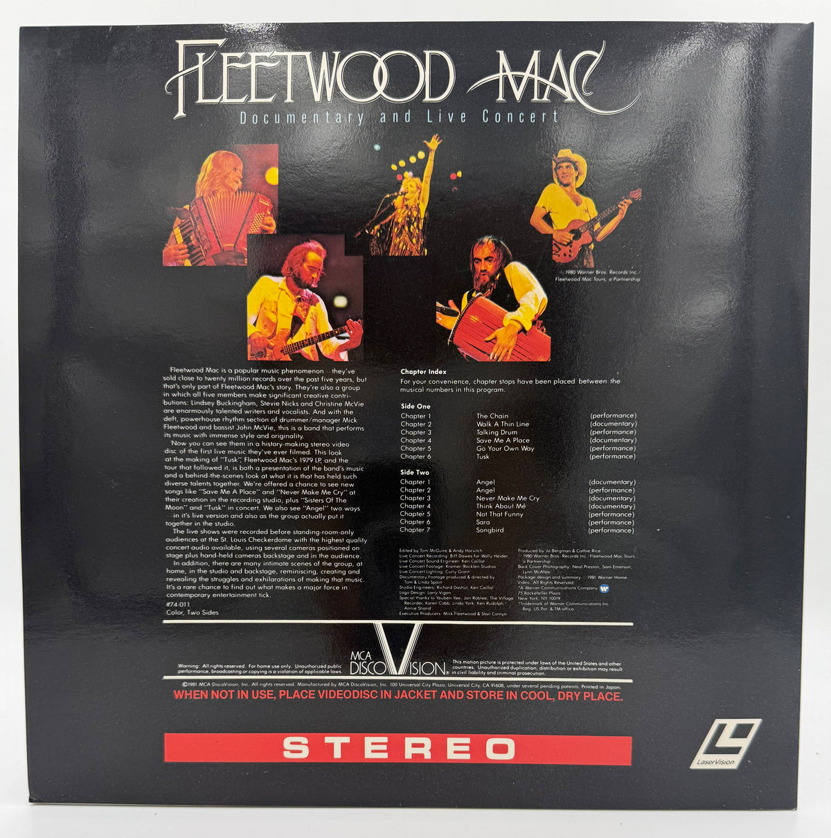 Fleetwood Mac: Documentary and Live Concert (1981) MCA DiscoVision LaserDisc LD - Stereo - EX