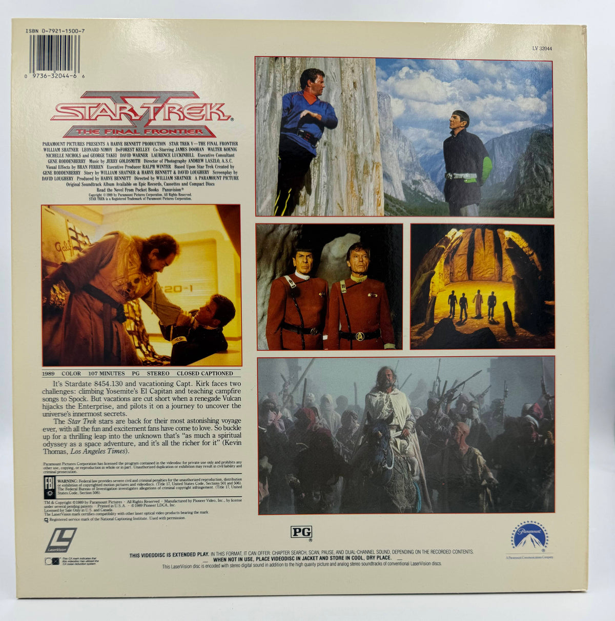 Star Trek V: The Final Frontier LaserDisc (1989) - Digital Sound Stereo - Paramount - EX
