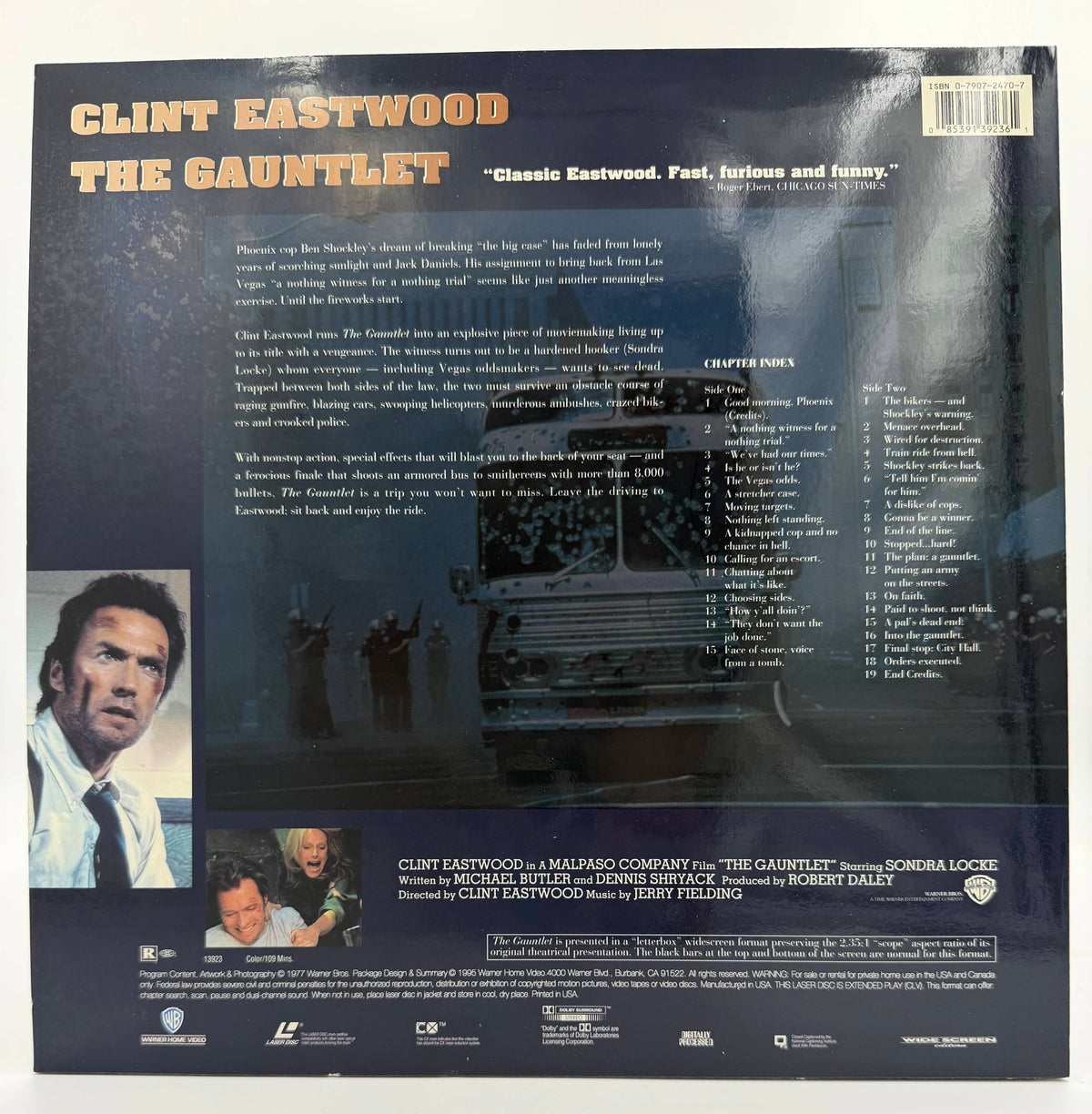 The Gauntlet (1977) LaserDisc - Clint Eastwood - Widescreen Edition - Warner Home Video - EX