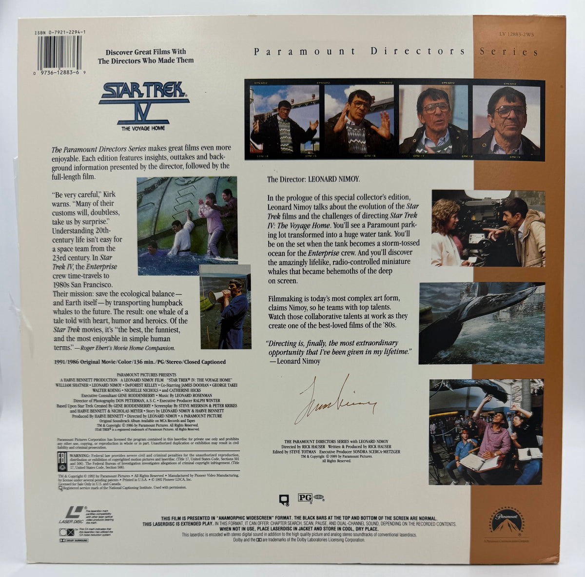 Star Trek IV: The Voyage Home (1992) LaserDisc - Paramount Directors Series - Widescreen Edition - VG