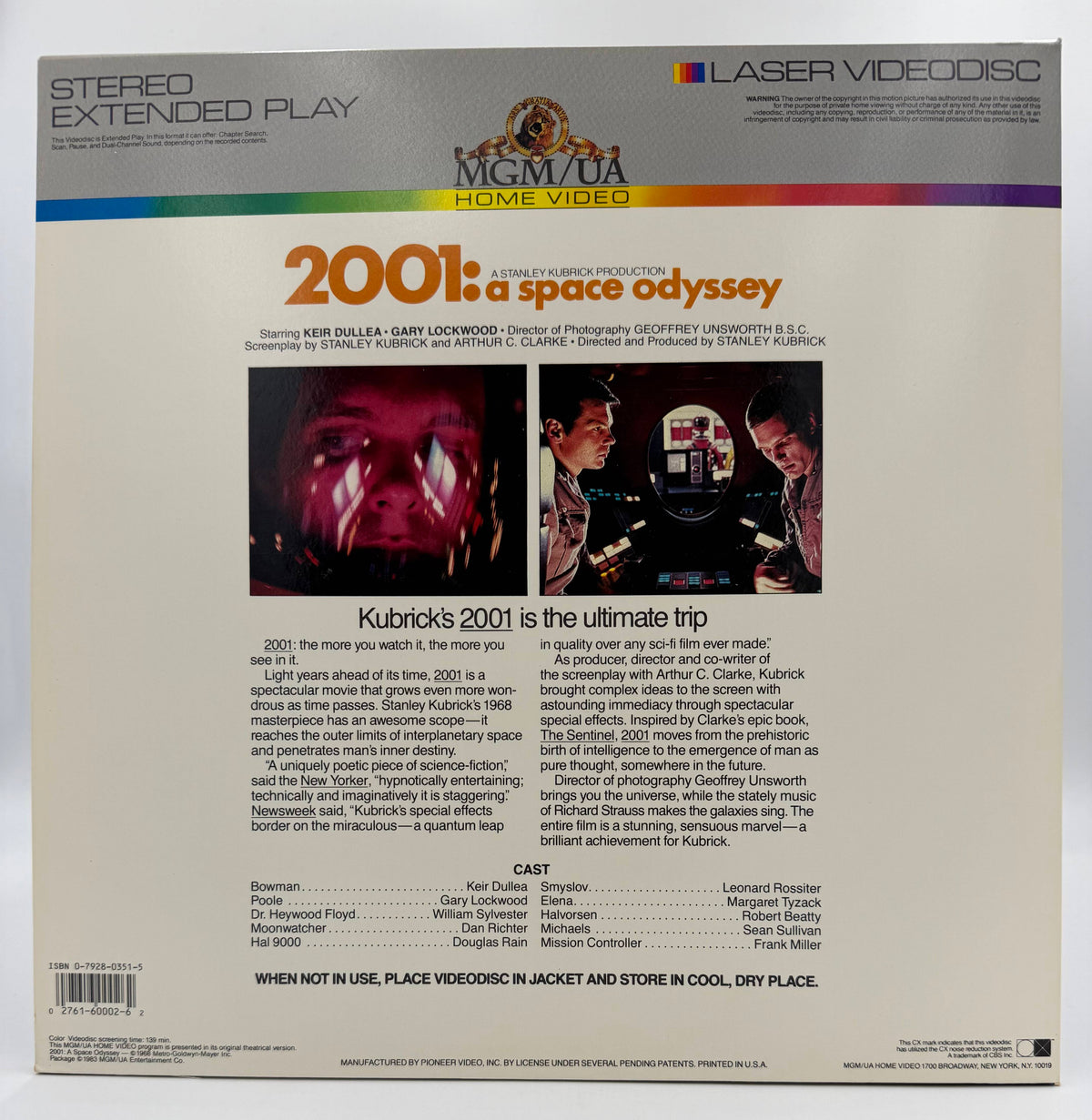 2001: A Space Odyssey (1968) LaserDisc - Stanley Kubrick - 2-Disc Set - MGM/UA - EX