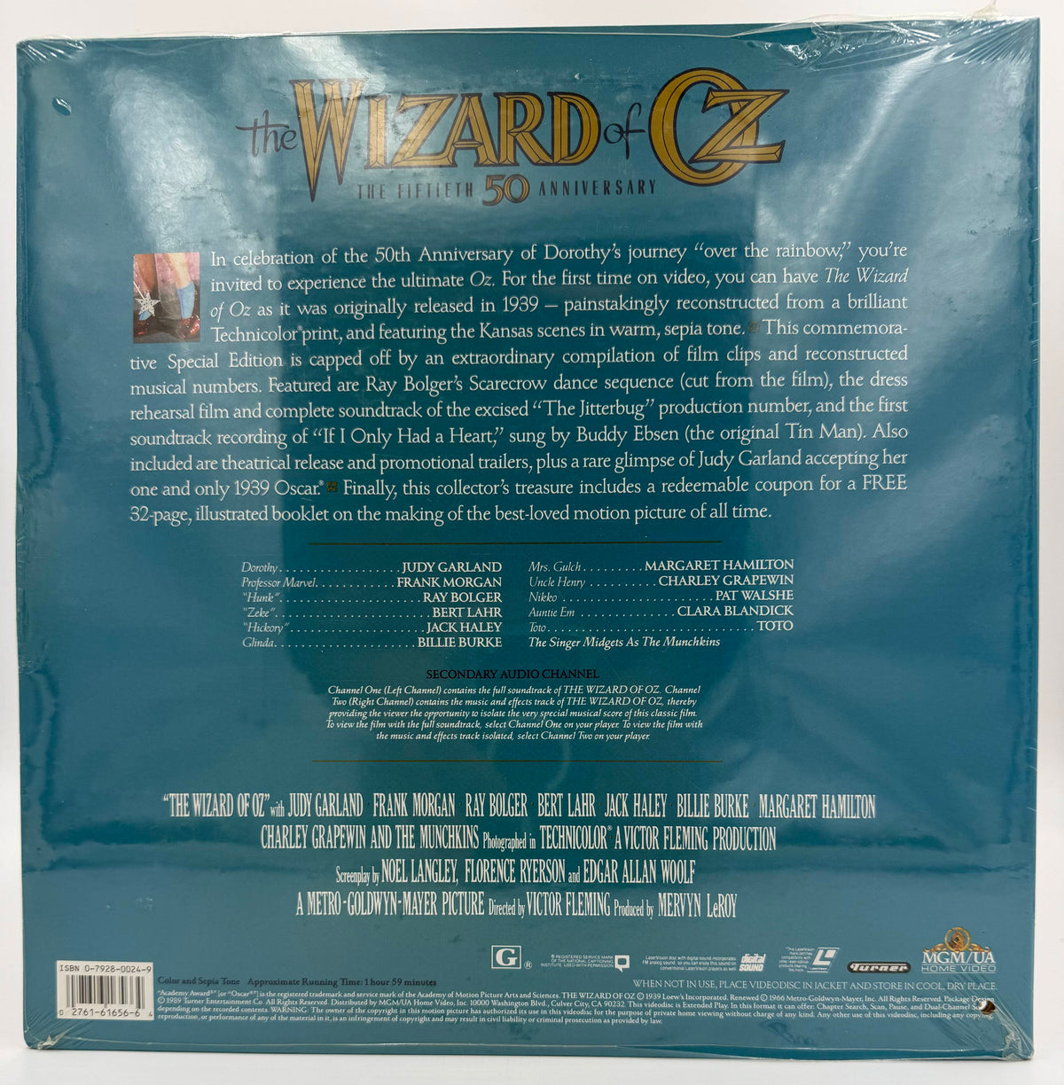 The Wizard of Oz (1989) LaserDisc - 50th Anniversary Special Edition - Factory Sealed - MGM/UA – EX – Factory Sealed Rare