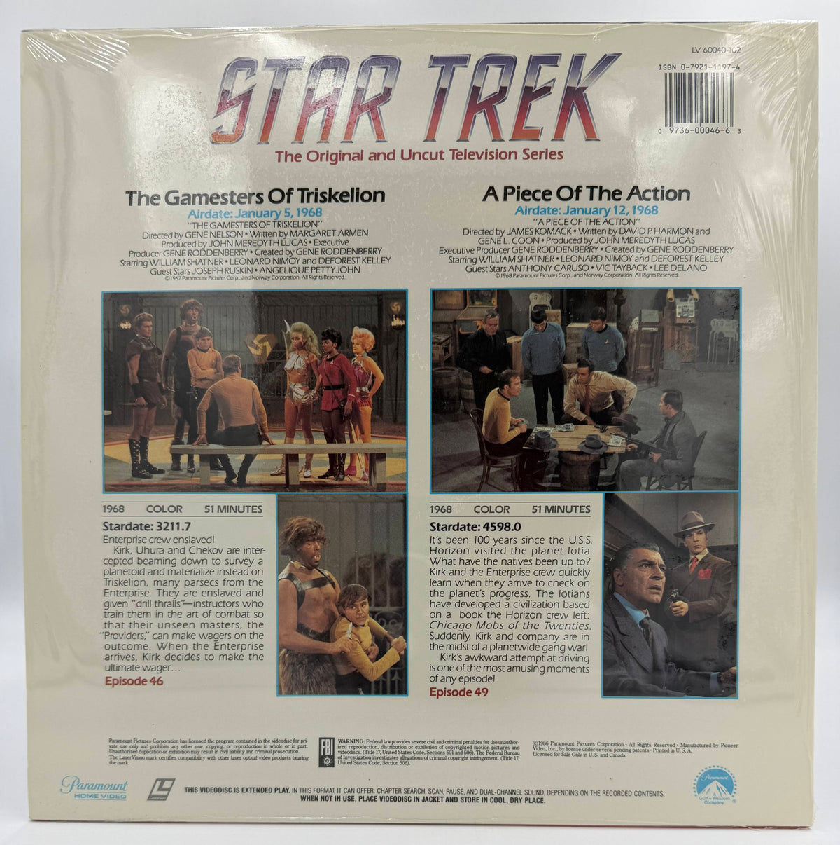 Star Trek: The Original Series (1986) Vol. 23 LaserDisc - Factory Sealed - Episodes 46 & 49 - Paramount - EX