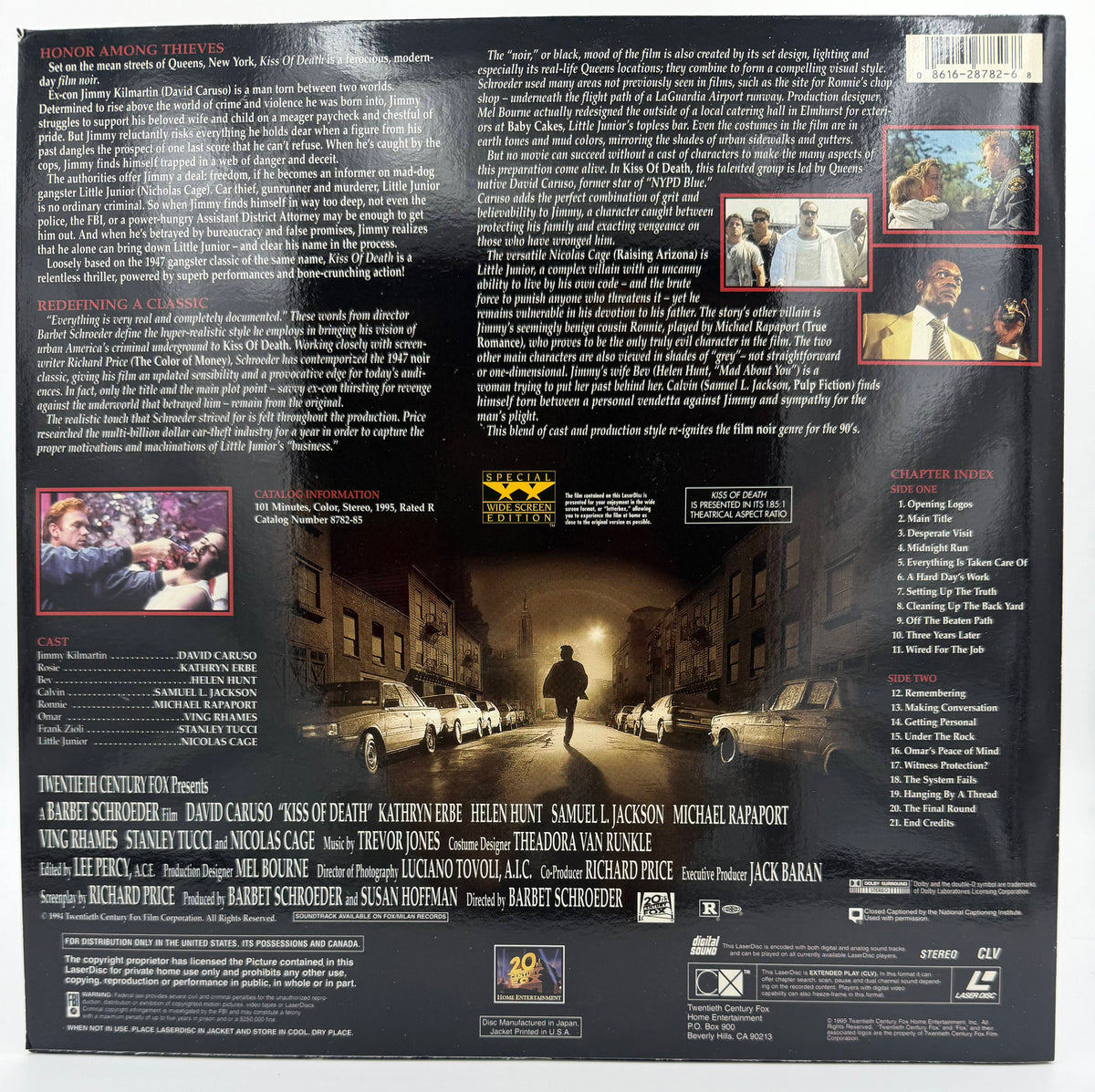 Kiss of Death (1994) LaserDisc - David Caruso, Nicolas Cage, Samuel L. Jackson - Widescreen Edition - Fox Video - EX