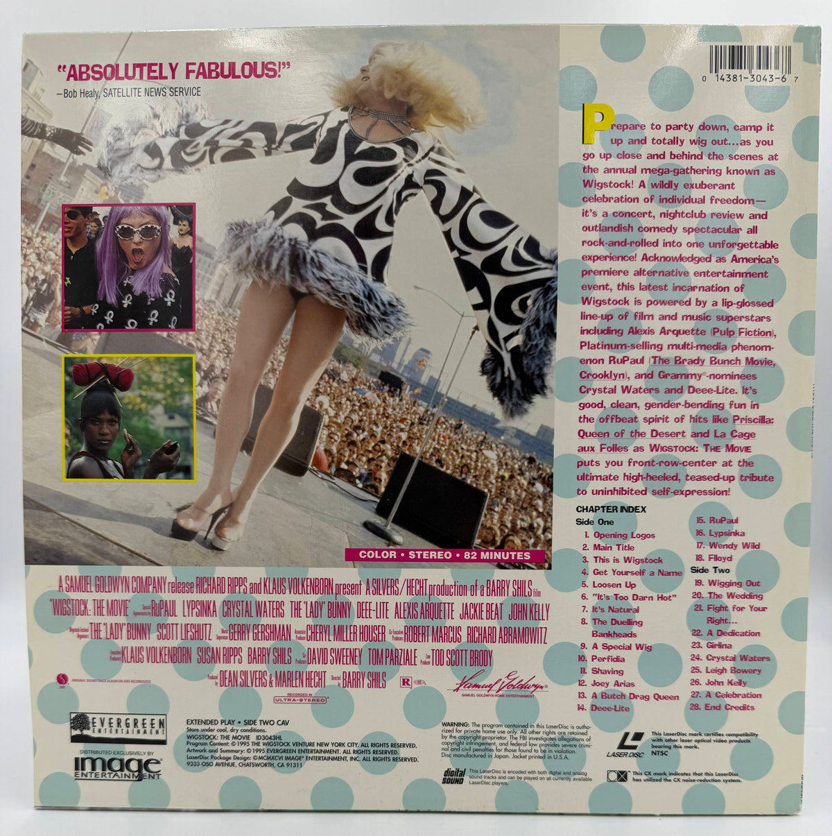 Wigstock: The Movie (1995) LaserDisc RuPaul, Deee-Lite, Alexis Arquette - Image Entertainment - EX