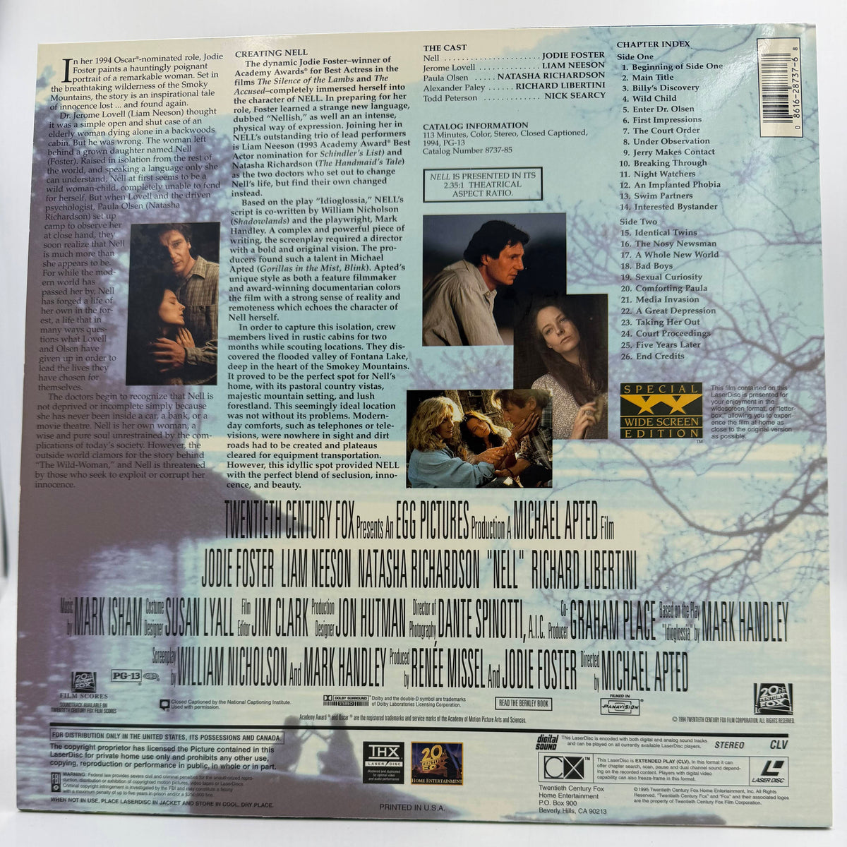 Nell LaserDisc LD (1995) - Fox Video - EX