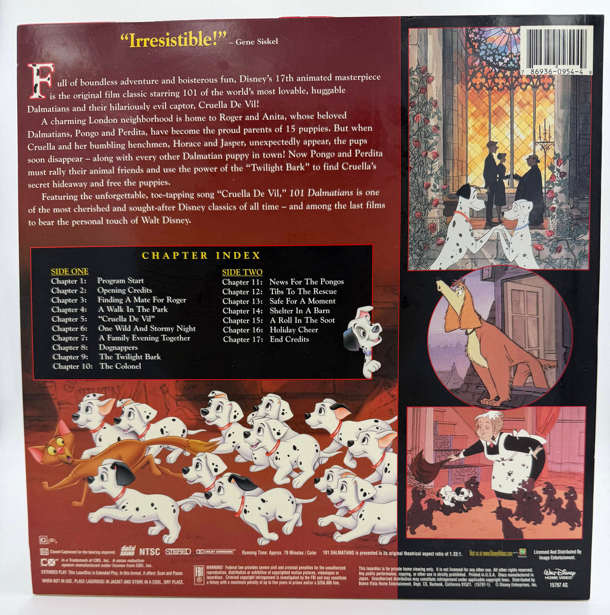 101 Dalmatians LaserDisc LD (1996) - Walt Disney Masterpiece Collection - EX
