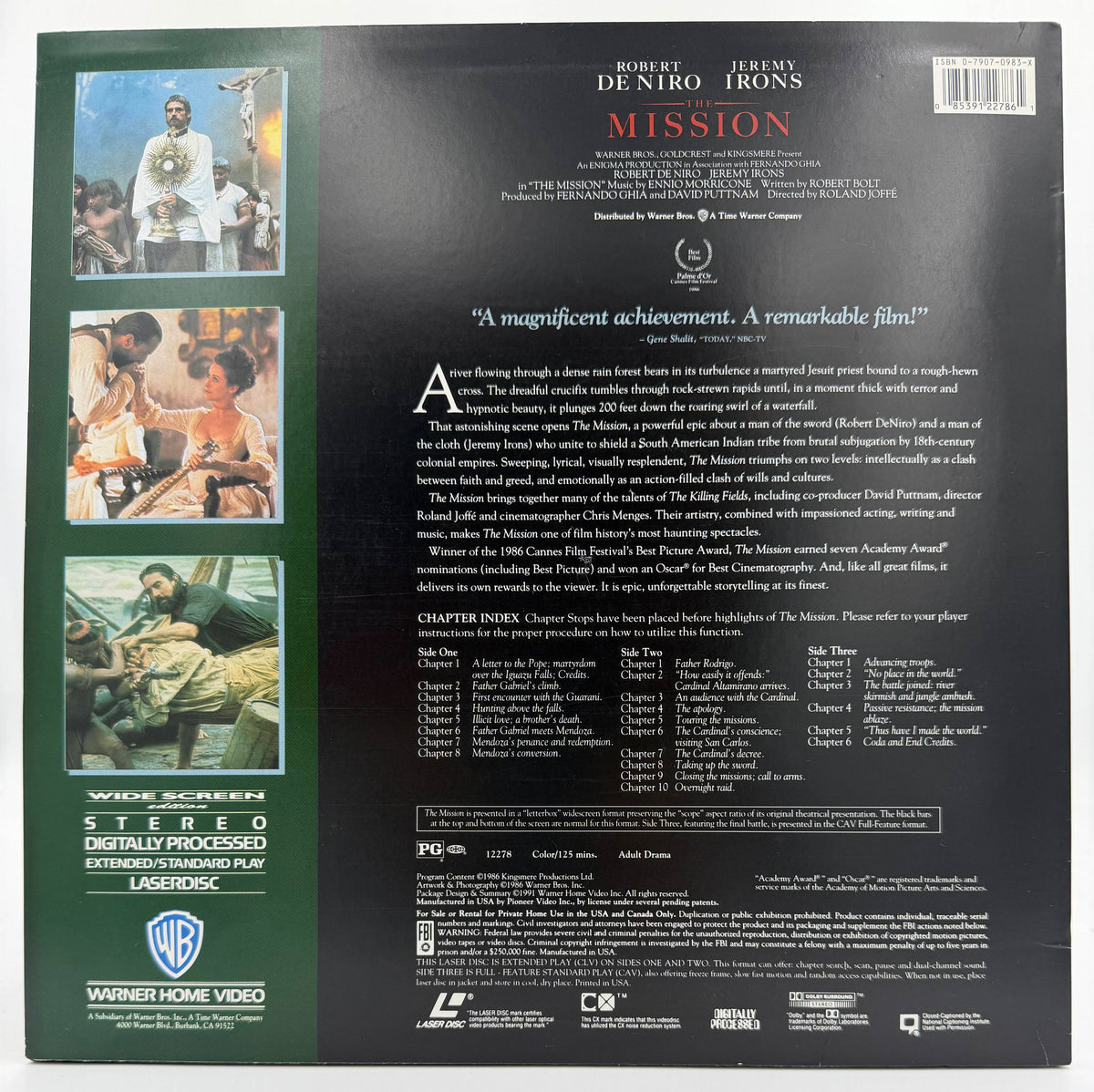 The Mission Wide Screen Edition LaserDisc LD (1991) - Warner Home Video - EX