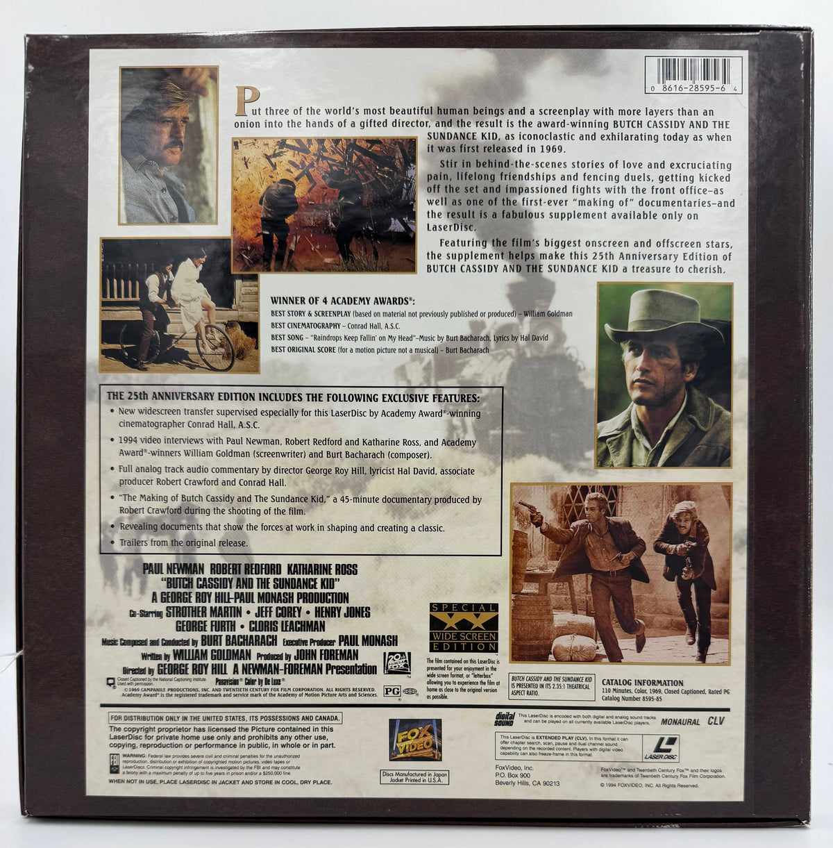Butch Cassidy and the Sundance Kid (25th Anniversary Edition) LaserDisc LD Box Set (1994) - Fox Video - EX