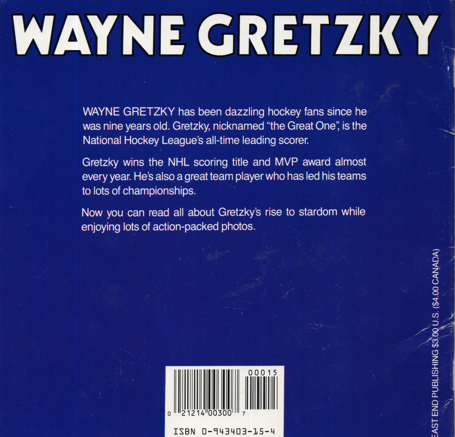 Vintage 1993 Wayne Gretzky Biography Biography Paperback Book – Richard J. Brenner