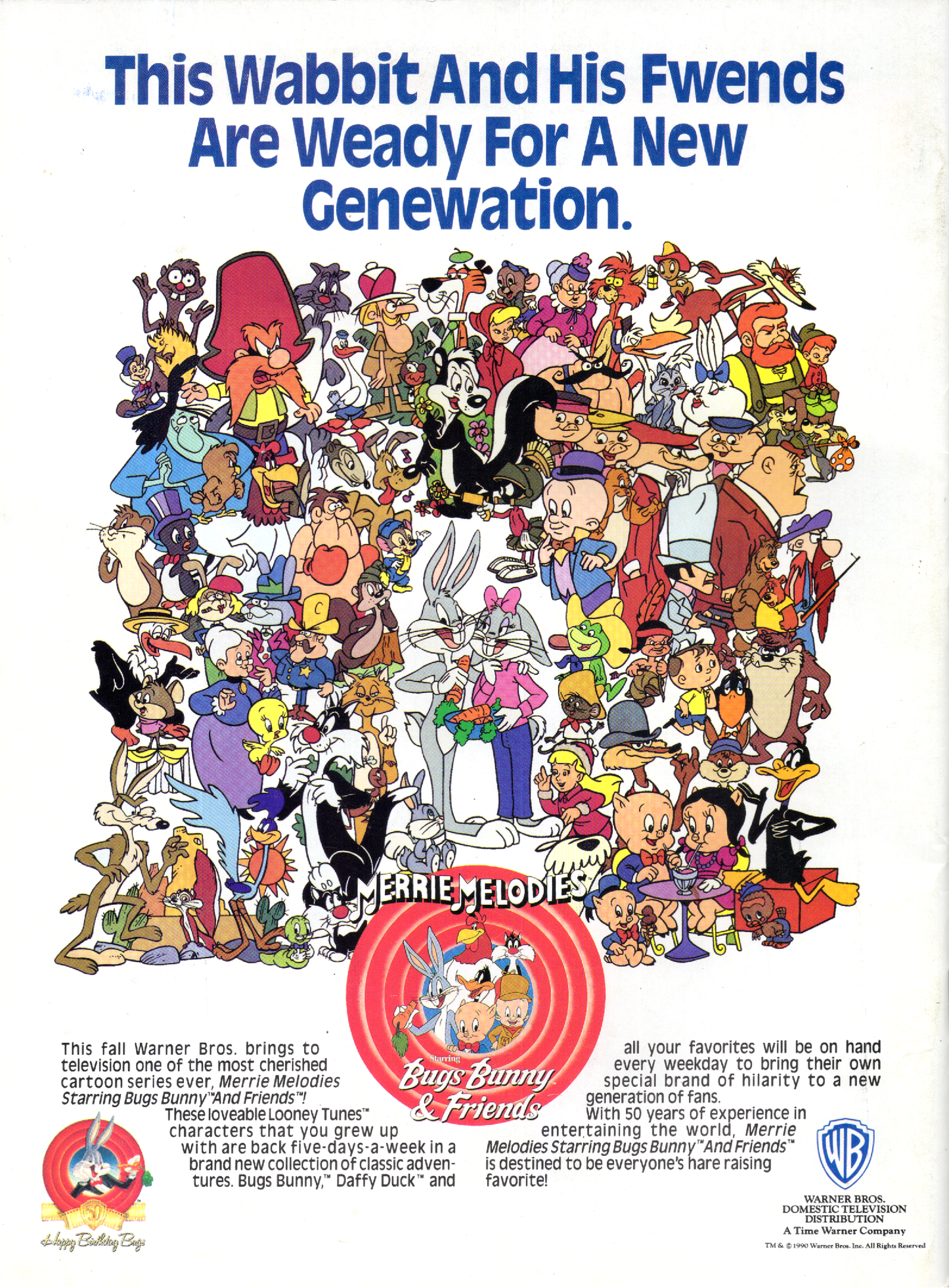 1990 Starlog Group Inc. Bugs Bunny: He's 50, Folks! Vintage Magazine
